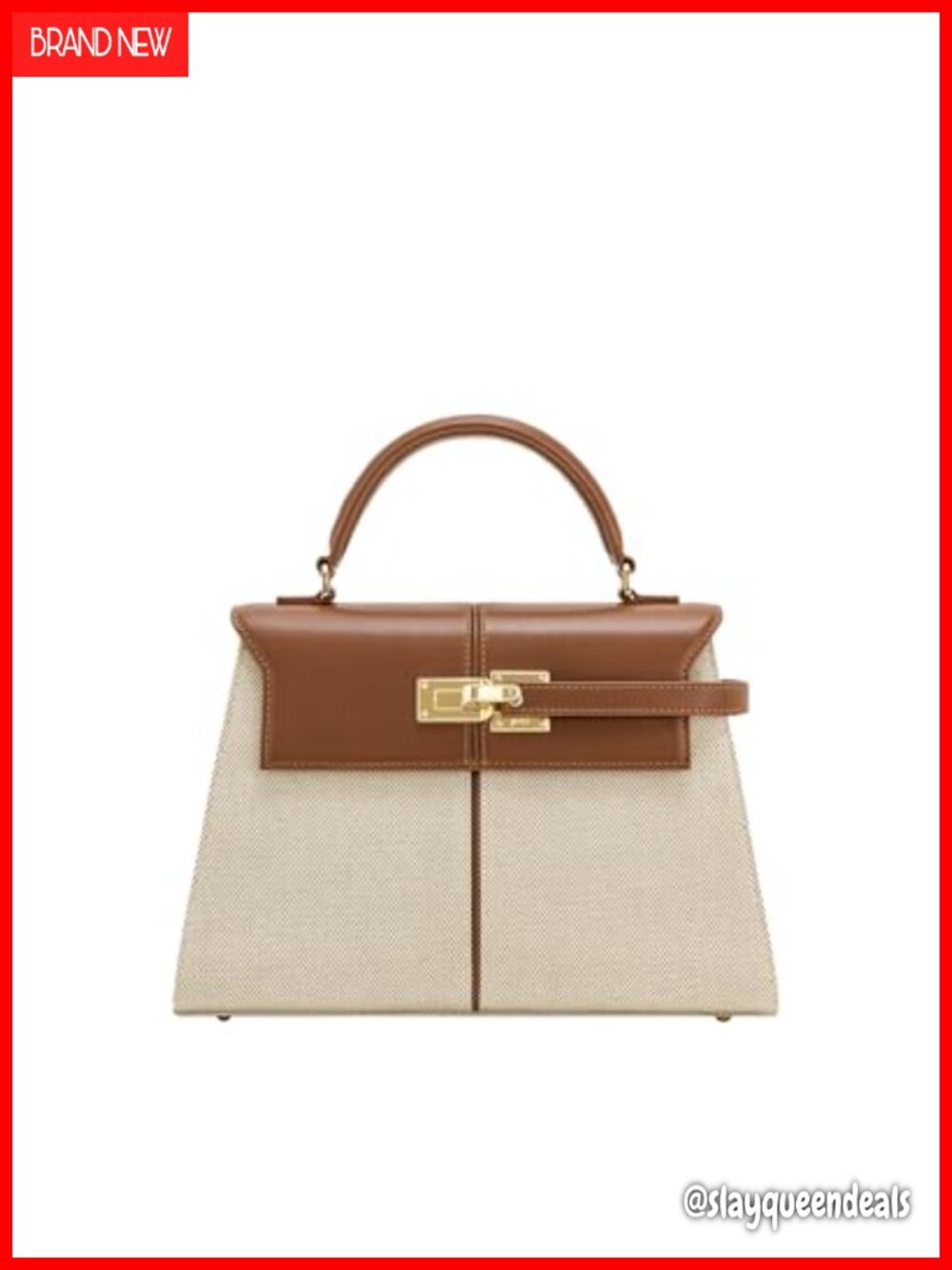 Vegan Leather Top Handle Satchel Bag with Crossbody Strap